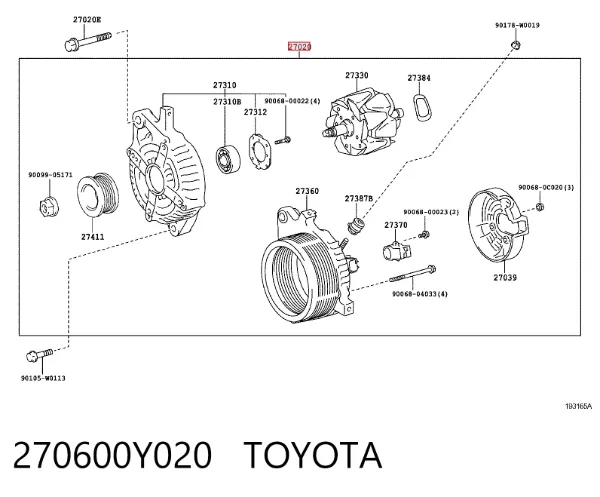Alternator 270600Y020 Toyota