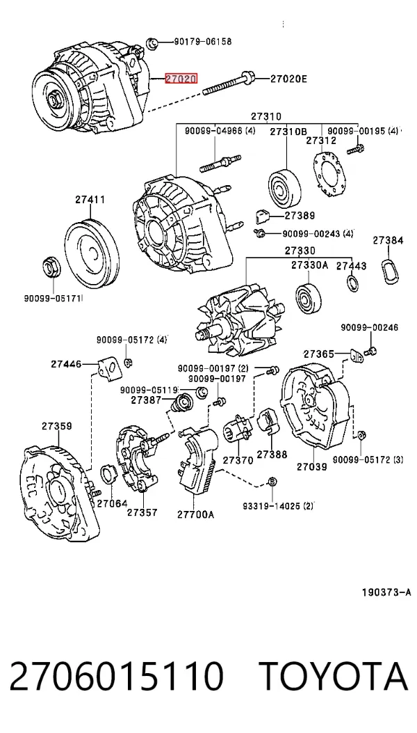 Alternator 2706015110 Toyota