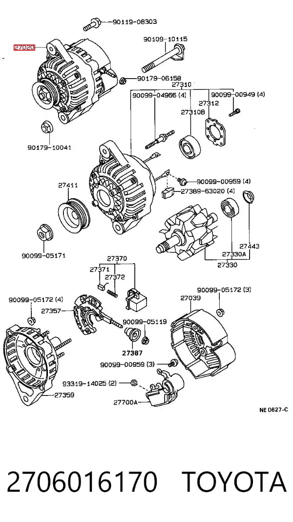 Alternator 2706016170 Toyota
