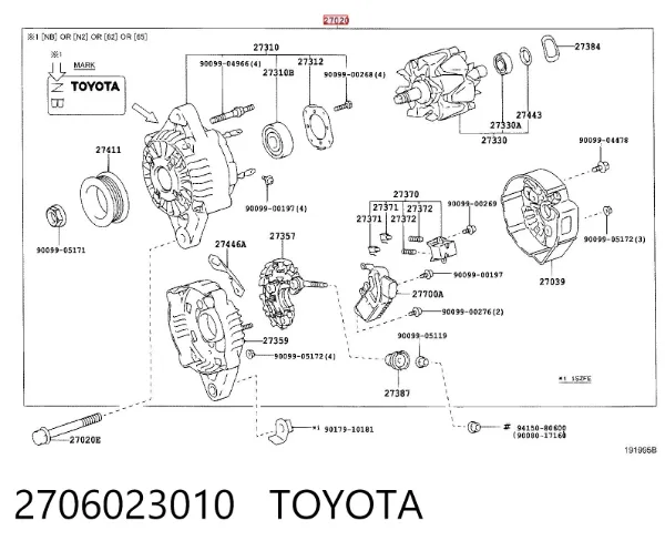 Alternator 2706023010 Toyota