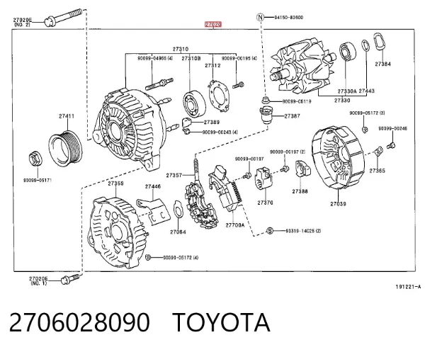 Alternator 2706028090 Toyota