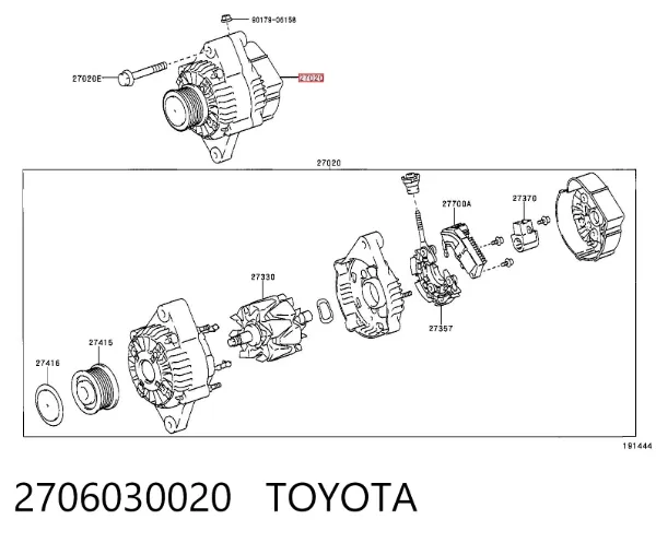 Alternator 2706030020 Toyota