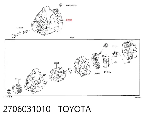 Alternator 2706031010 Toyota