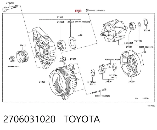 Alternator 2706031020 Toyota