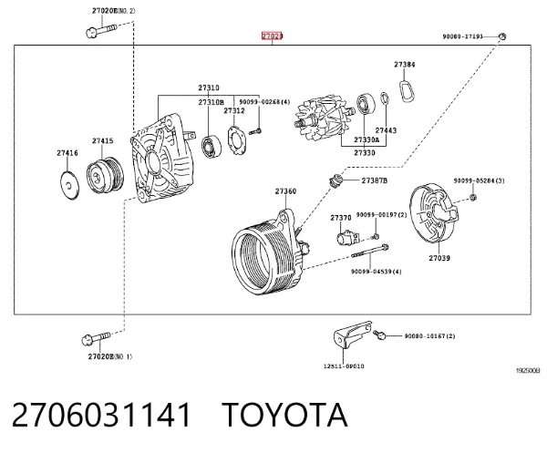 Alternator 2706031141 Toyota