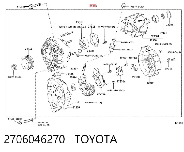 Alternator 2706046270 Toyota