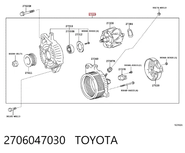 Alternator 2706047030 Toyota