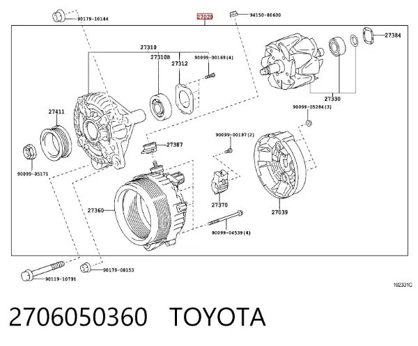 Alternator 2706050360 Toyota