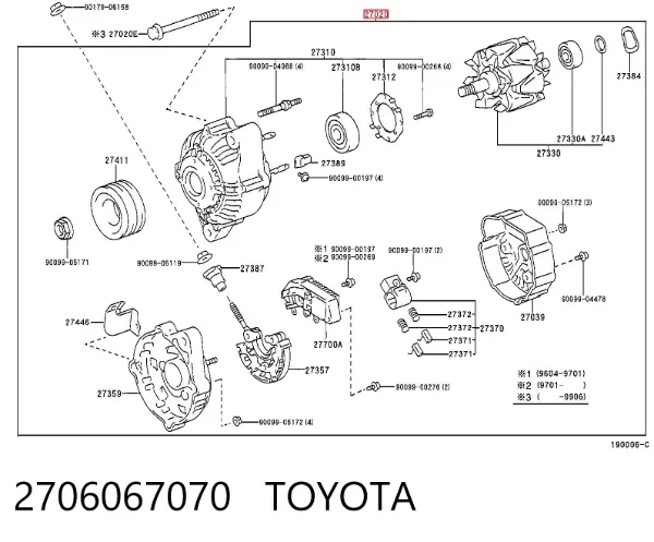 Alternator 2706067070 Toyota