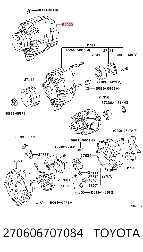 Alternator 270606707084 Toyota