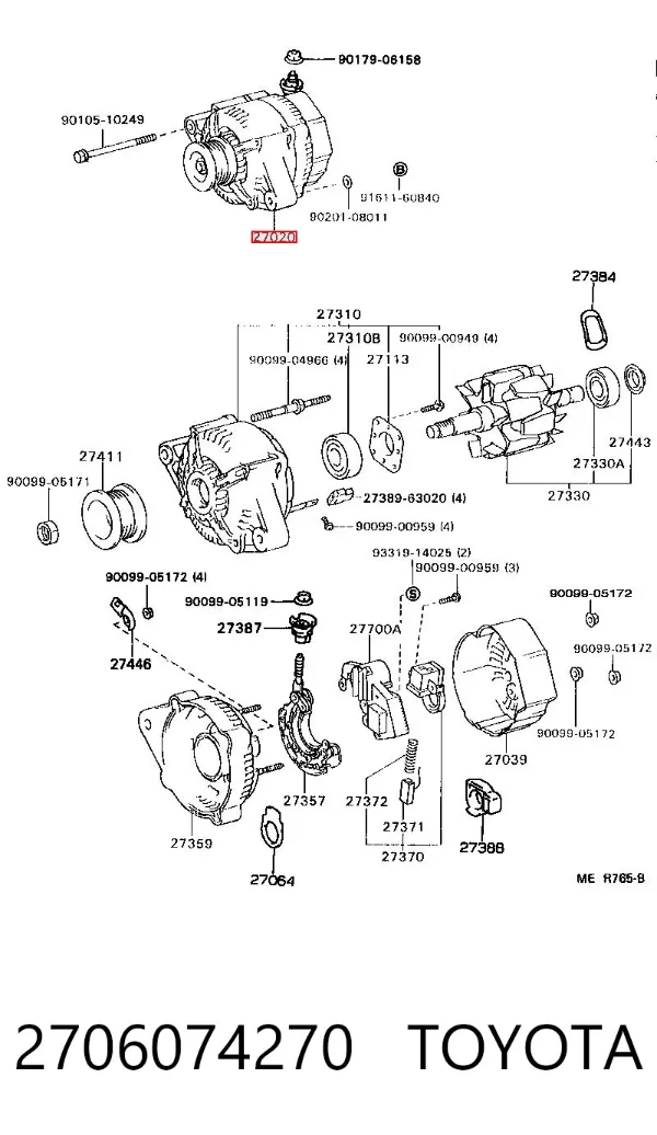Alternator 2706074270 Toyota