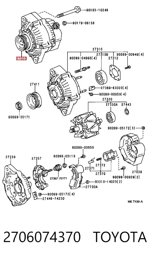 Alternator 2706074370 Toyota