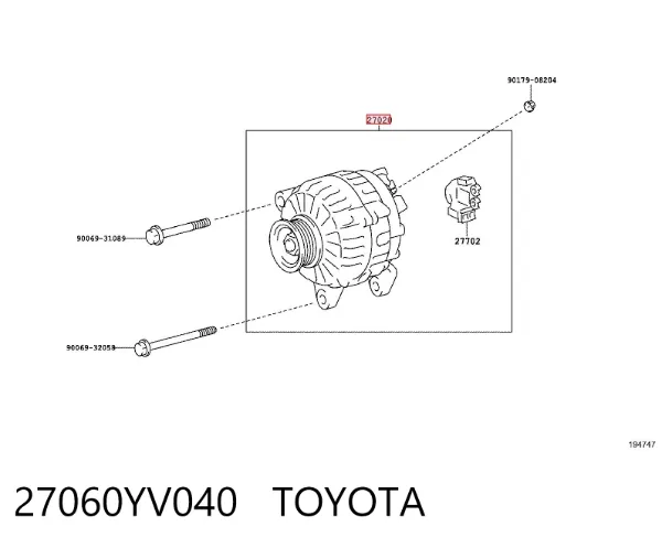 Alternator 27060YV040 Toyota