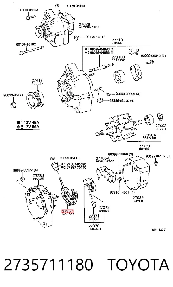 Mostek prostowniczy alternatora = Moster diodowy alternatora 2735711180 Toyota