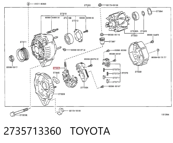 Mostek prostowniczy alternatora = Moster diodowy alternatora 2735713360 Toyota