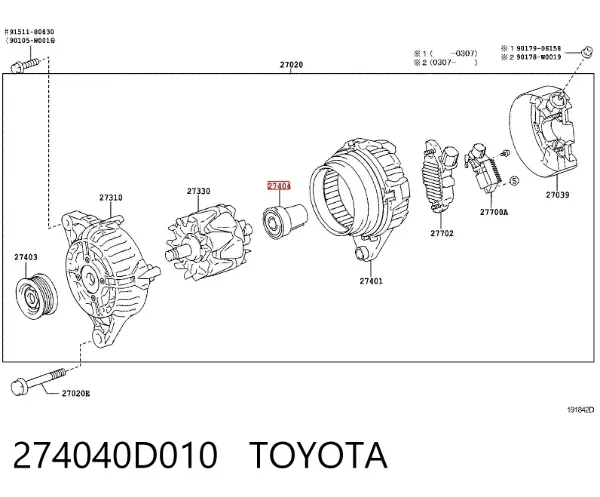 Łożysko alternatora 274040D010 Toyota