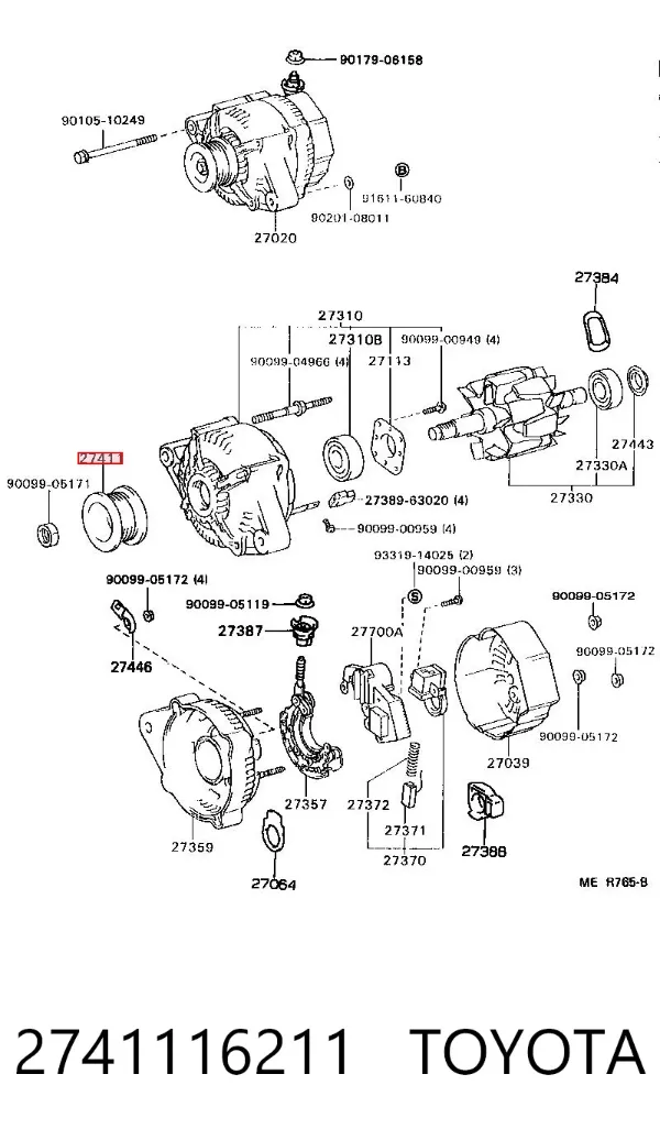 Koło pasowe alternatora Toyota Camry III