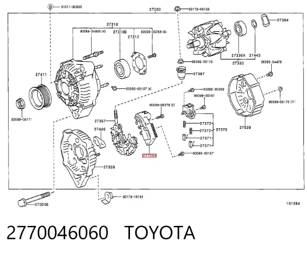 Regulator alternatora (przekaźnik ładowania) 2770046060 Toyota