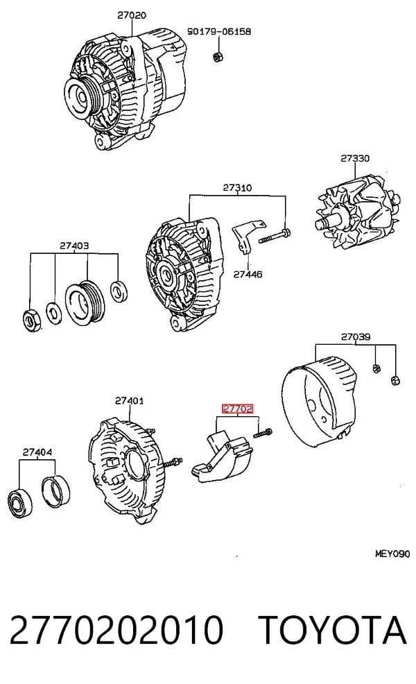 Regulator alternatora (przekaźnik ładowania) 2770202010 Toyota