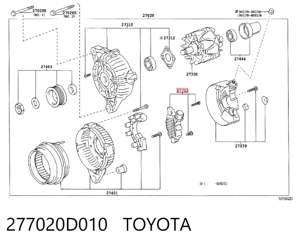 Regulator alternatora (przekaźnik ładowania) 277020D010 Toyota