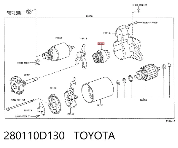 Bendiks rozrusznika 280110D130 Toyota