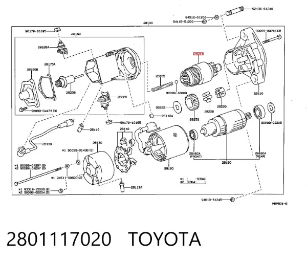 Bendiks rozrusznika 2801117020 Toyota