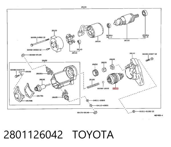 Bendiks rozrusznika 2801126042 Toyota