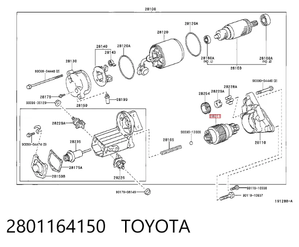 Bendiks rozrusznika 2801164150 Toyota