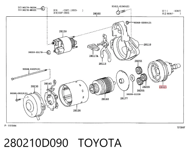 Bendiks rozrusznika 280210D090 Toyota