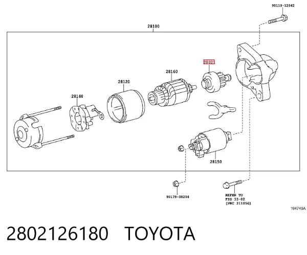 Bendiks rozrusznika 2802126180 Toyota