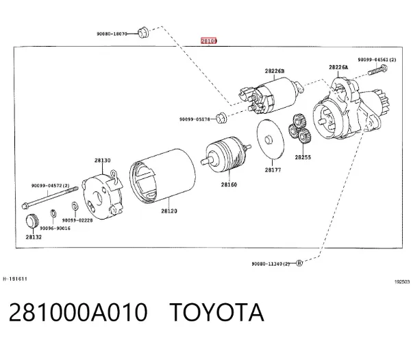 Rozrusznik 281000A010 Toyota
