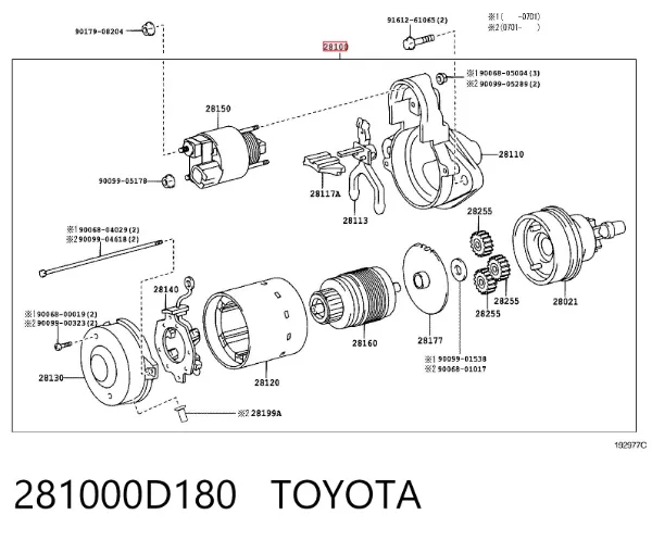 Rozrusznik 281000D180 Toyota