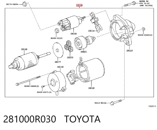 Rozrusznik 281000R030 Toyota