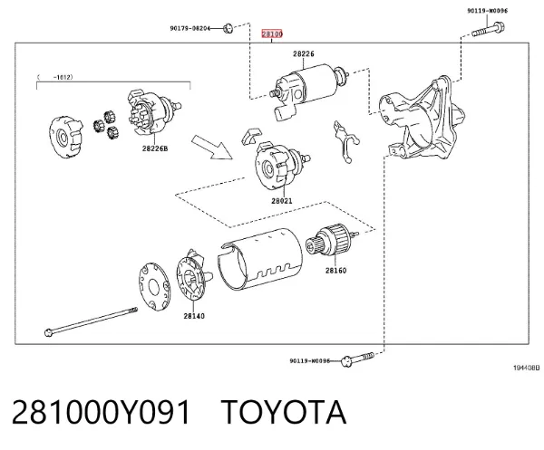 Rozrusznik 281000Y091 Toyota