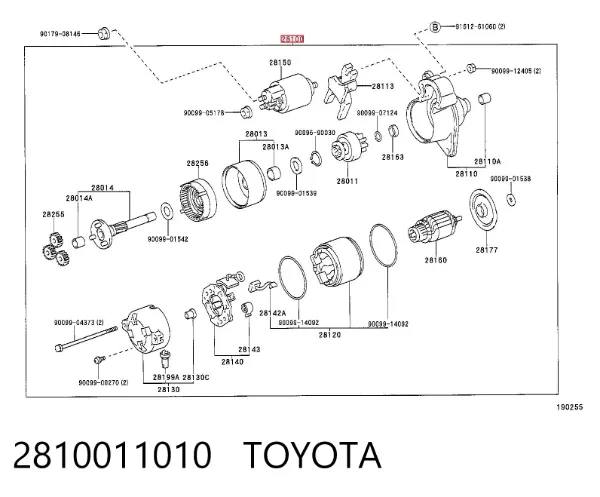 Rozrusznik 2810011010 Toyota