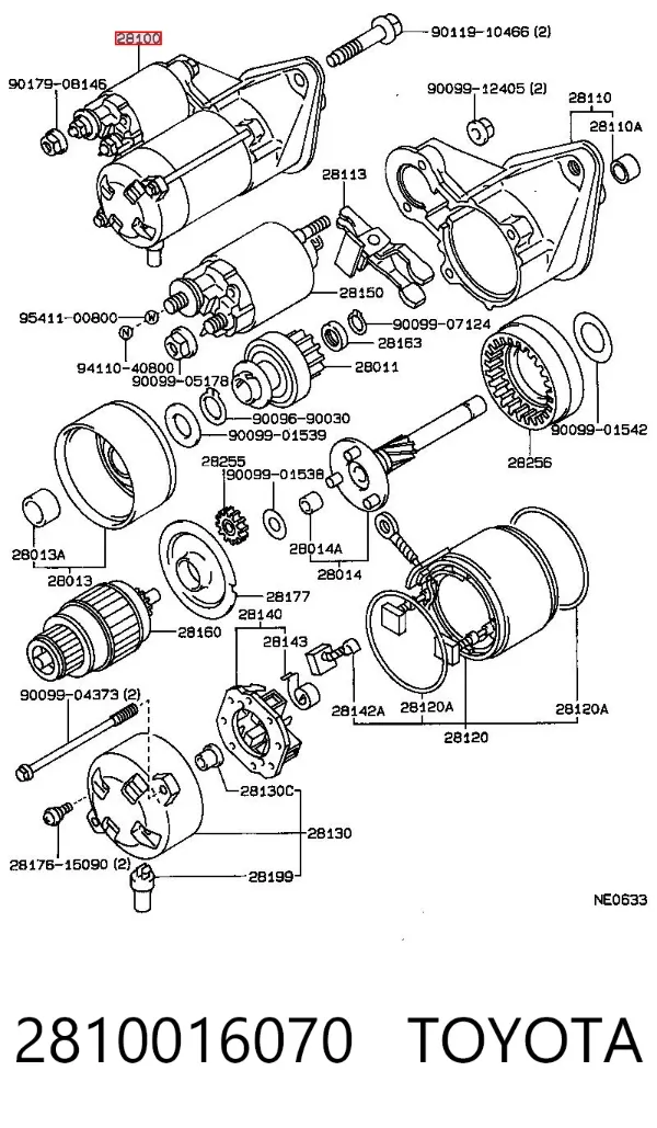Rozrusznik 2810016070 Toyota