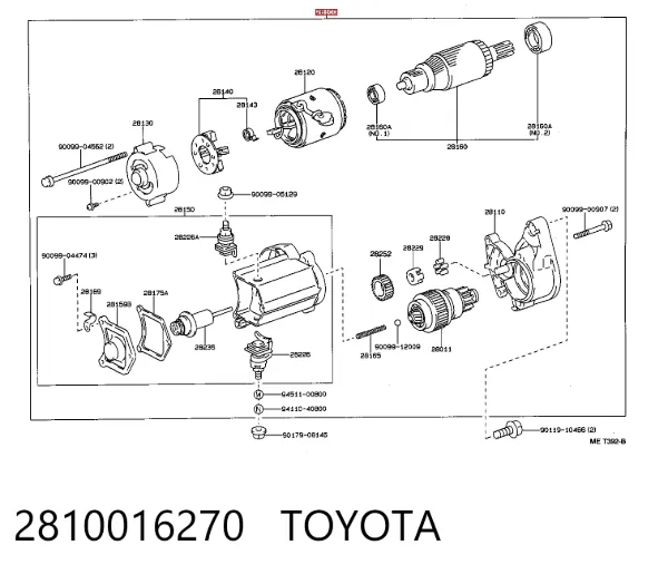 Rozrusznik 2810016270 Toyota