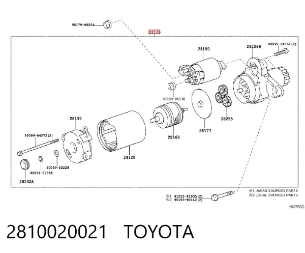 Rozrusznik 2810020021 Toyota