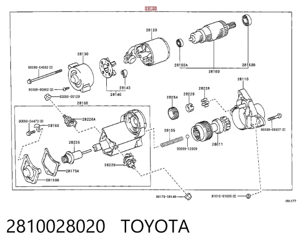 Rozrusznik 2810028020 Toyota