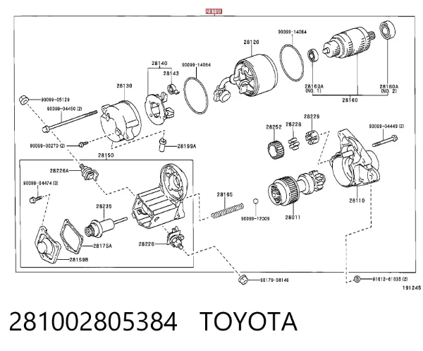 Rozrusznik 281002805384 Toyota