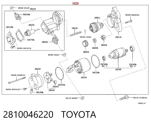 Rozrusznik 2810046220 Toyota