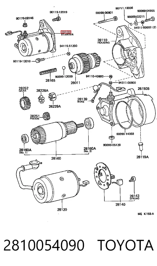 Rozrusznik 2810054090 Toyota