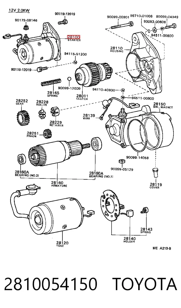 Rozrusznik 2810054150 Toyota