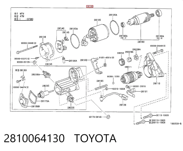 Rozrusznik 2810064130 Toyota
