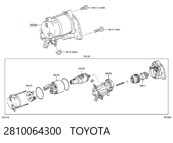 Rozrusznik 2810064300 Toyota