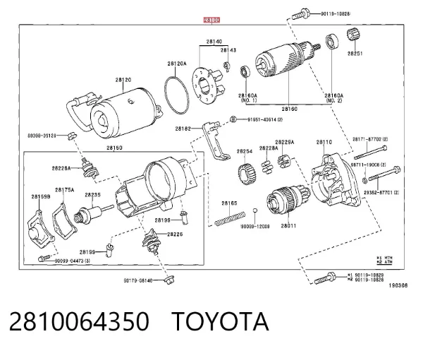 Rozrusznik 2810064350 Toyota