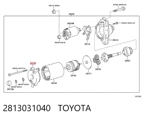 Uchwyt szczotki rozrusznika 2813031040 Toyota