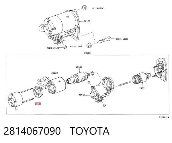 Szczotka rozrusznika 2814067090 Toyota