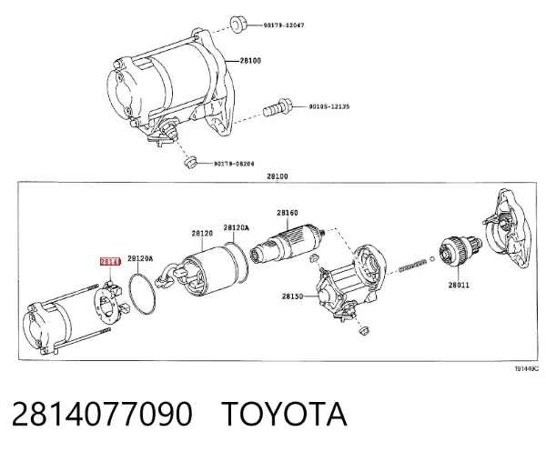 Szczotka rozrusznika 2814077090 Toyota