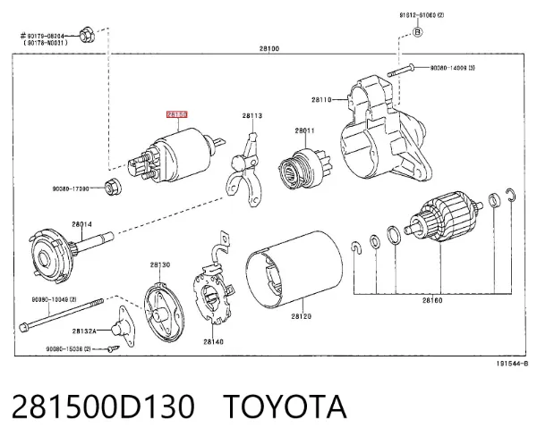 Elektromagnes rozrusznika 281500D130 Toyota